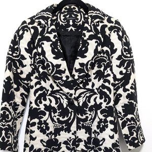 Fingertip length b+w tapestry one-button jacket